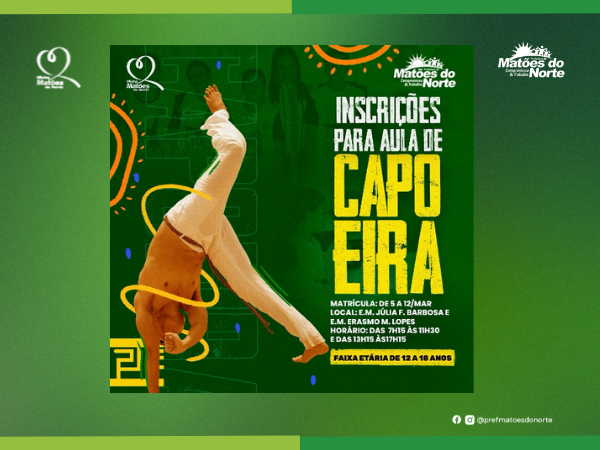 Secretaria de Educação abre inscrições para aulas de capoeira